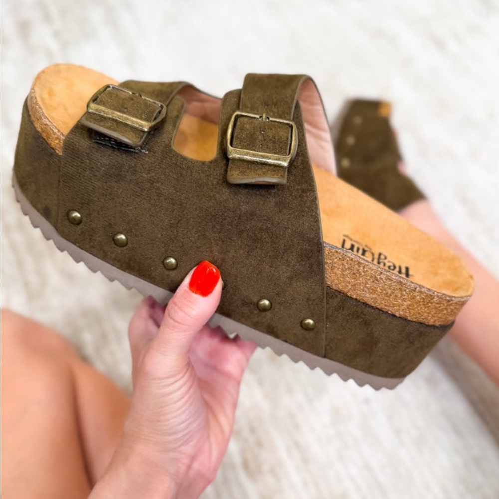Corkys Platform Sandals with Adjustable Straps